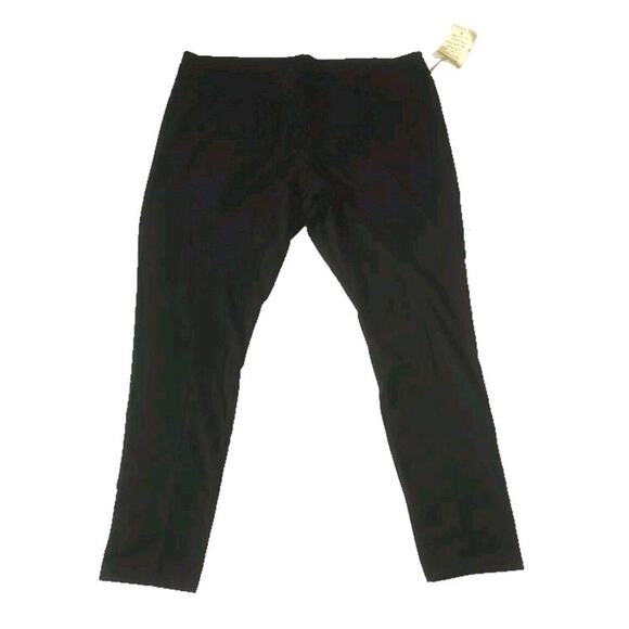 ONE WORLD Pants - One World Solid Black Cropped Stretch Legging Pants Size 6 NWT